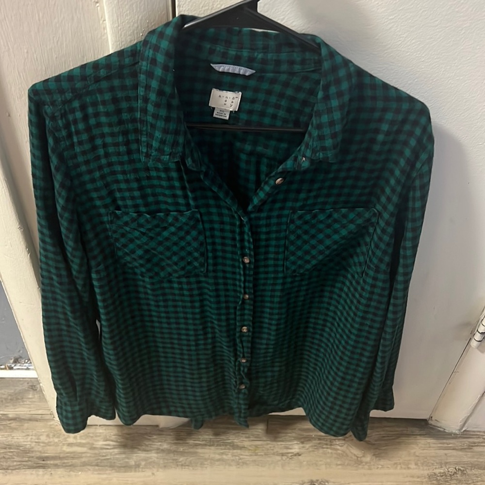 A.N.D. away Flannel button down, sz XL